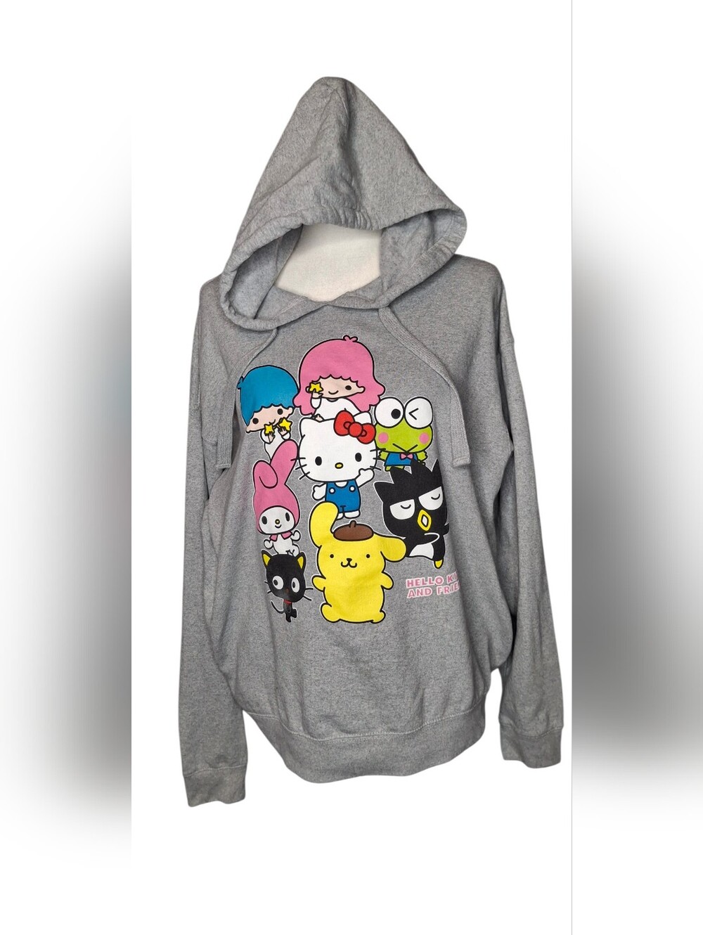 Sanrio Womens XL Tags Hello Kitty and Friends Gray Graphic Hoodie